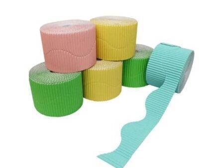 SCO CARD DECORATIVE BORDER ROLLS ASSORTED PASTELS 57MMX15M 6PCS-DR - Image 1